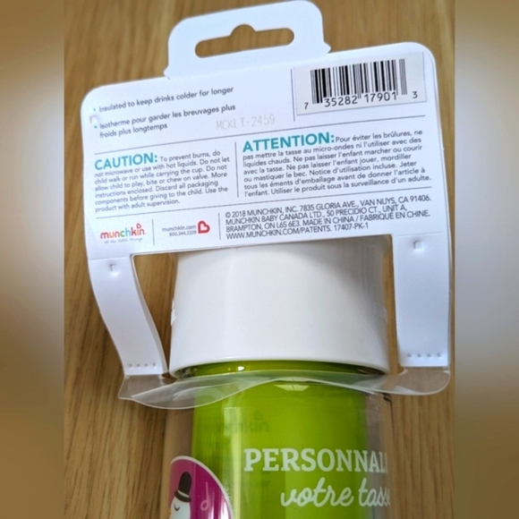 🎈NWT Munchkin Kids 9oz Insulated Personalized BPA-Free Spill-Proof Miracle Cup - Picture 10 of 15